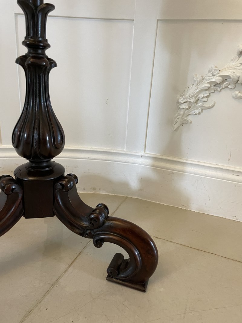 Antique Victorian Quality Carved Rosewood Pole Screen - Image 10